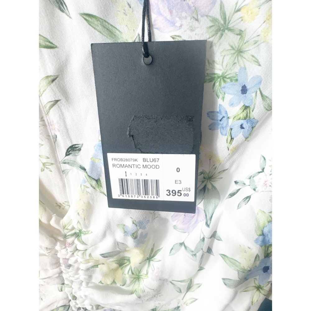 NWT The Kooples XS Romantic Mood Floral Mini Dress Puff Sleeve V-Neck $395 - Picture 4 of 4